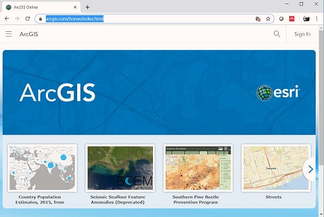 ArcGIS Online homepage